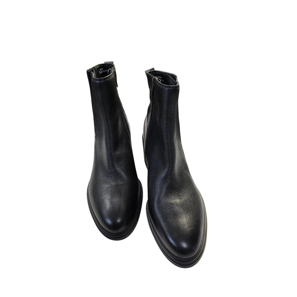 Vagabond Shoemakers Black Leather Water Resistant Block Heel Ankle Boots Size 41